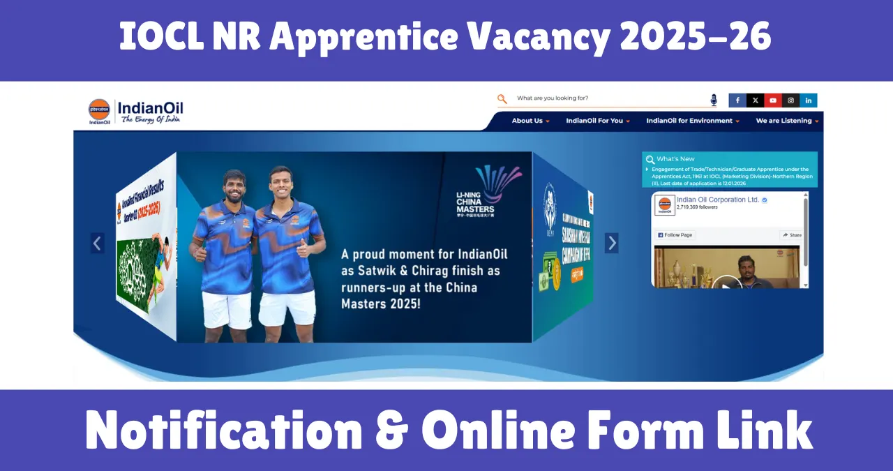 IOCL NR Apprentice Vacancy 2025-26