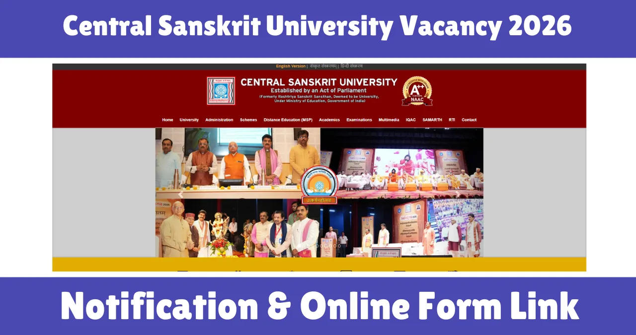 Central Sanskrit University Vacancy 2026