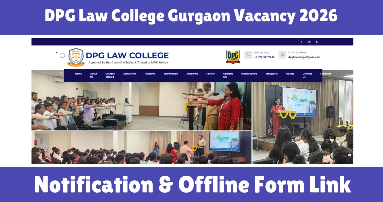 DPG Law College Gurgaon Vacancy 2026
