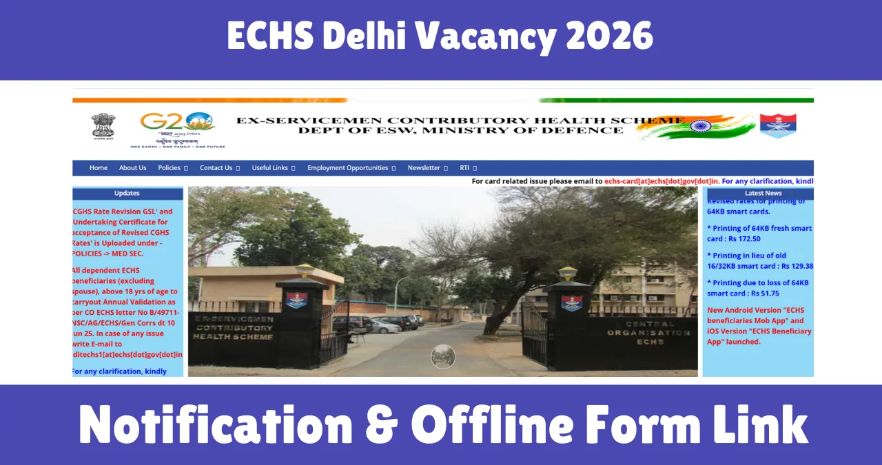 ECHS Delhi Vacancy 2026