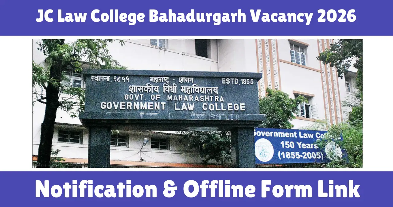 JC Law College Bahadurgarh Vacancy 2026