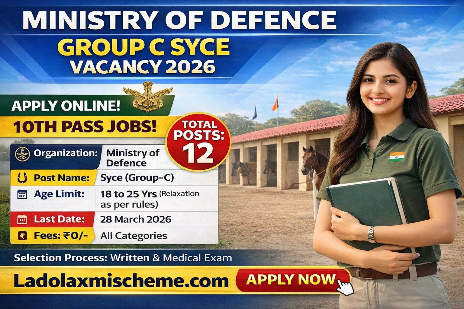 Ministry of Defence Group C Syce Vacancy 2026