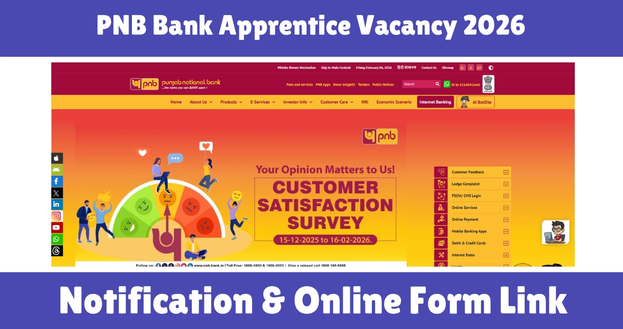 PNB Bank Apprentice Vacancy 2026