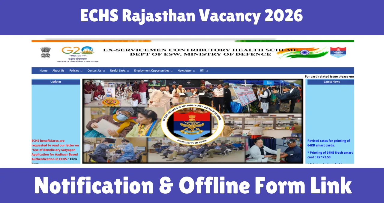 ECHS Rajasthan Vacancy 2026