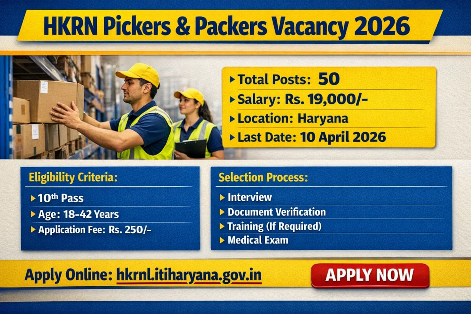 HKRN Pickers & Packers Online Form 2026