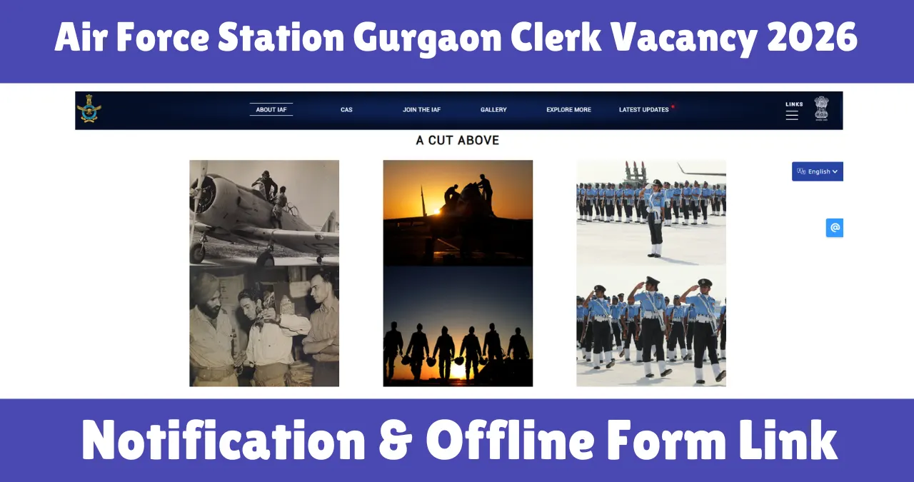 Air Force Station Gurgaon Clerk Vacancy 2026