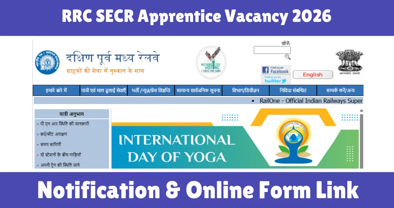 RRC SECR Apprentice Vacancy 2026