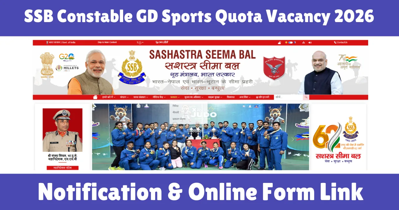 SSB Constable GD Sports Quota Vacancy 2026