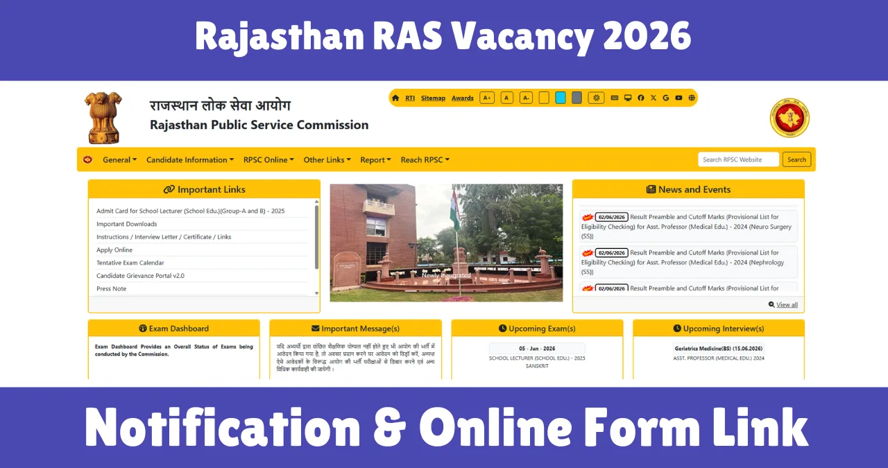 Rajasthan RAS Vacancy 2026