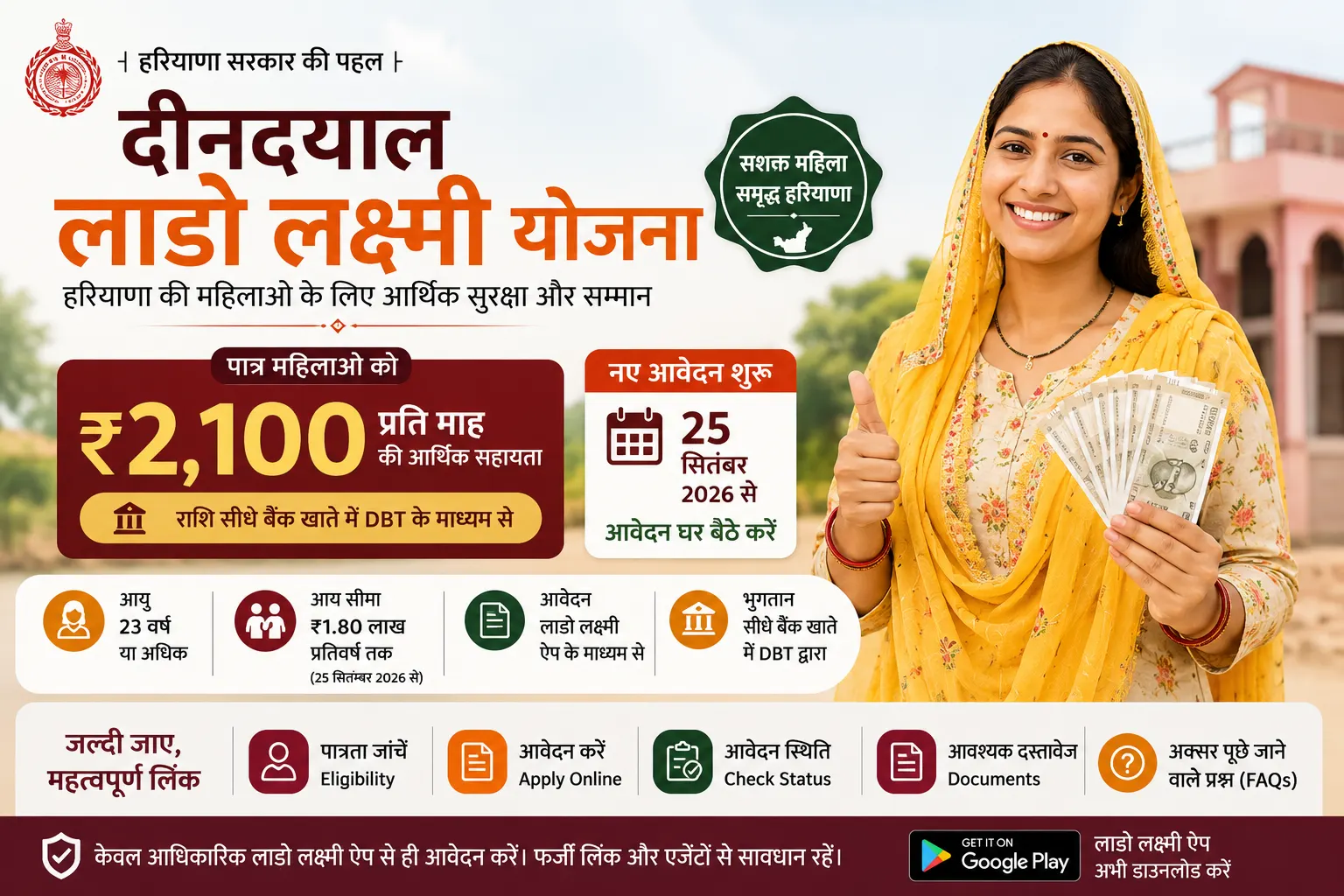 Lado Lakshmi Yojana Haryana 2026